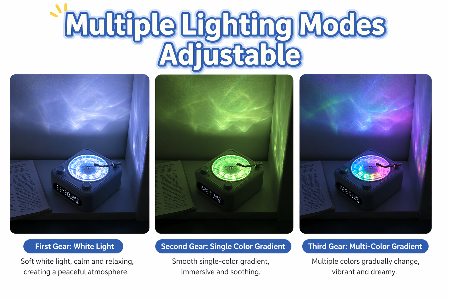 Multifunction Bluetooth Speaker with RGB Lamp & White Noise