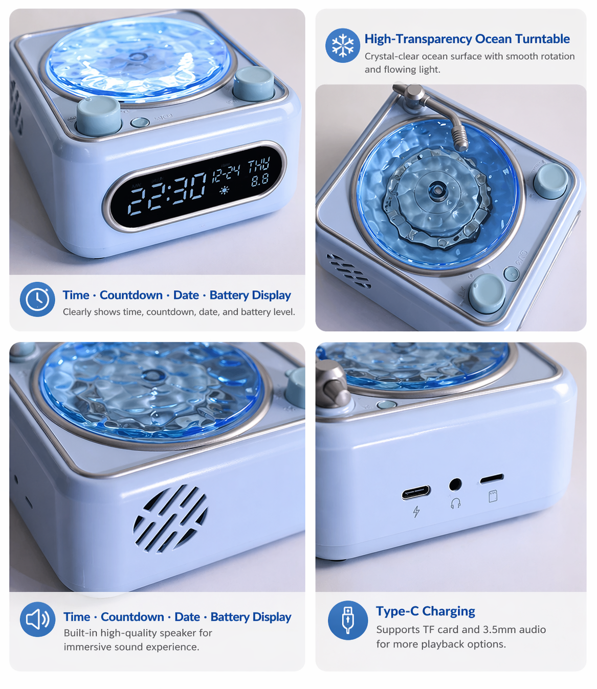Multifunction Bluetooth Speaker with RGB Lamp & White Noise