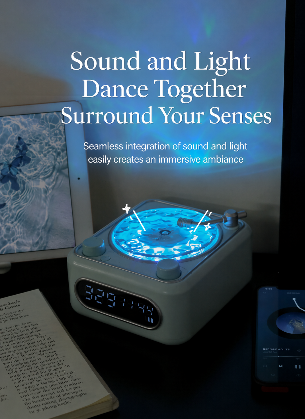 Multifunction Bluetooth Speaker with RGB Lamp & White Noise